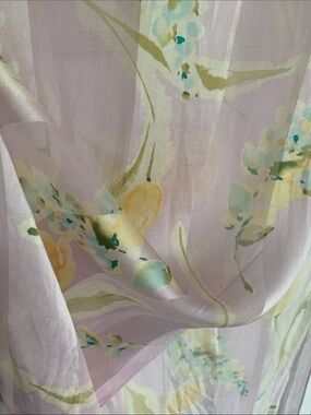 Sheer Silk Scarf in Pastel Lavender and Yellow
